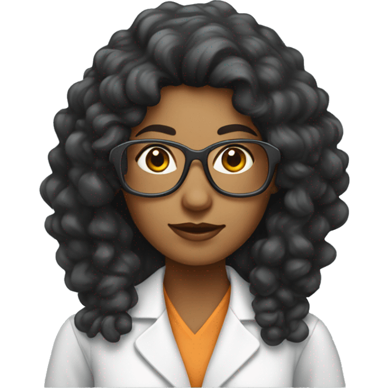 Black-haired female scientist with a hippie perm emoji