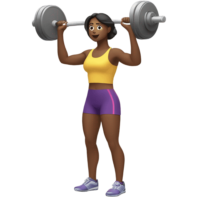 Woman lifting weights emoji