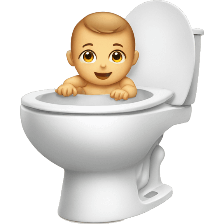 baby Sitting on the toilet in the bathroom emoji