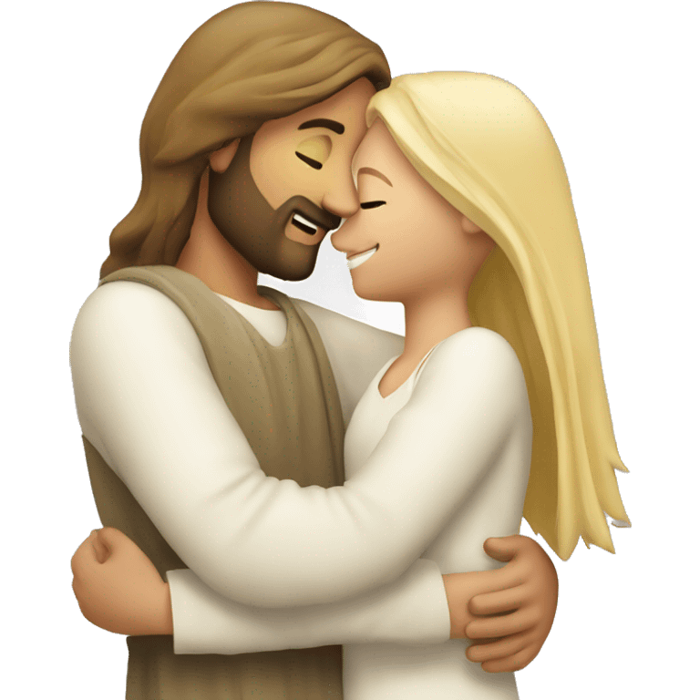 Jesus Hugging a Blonde Girl emoji