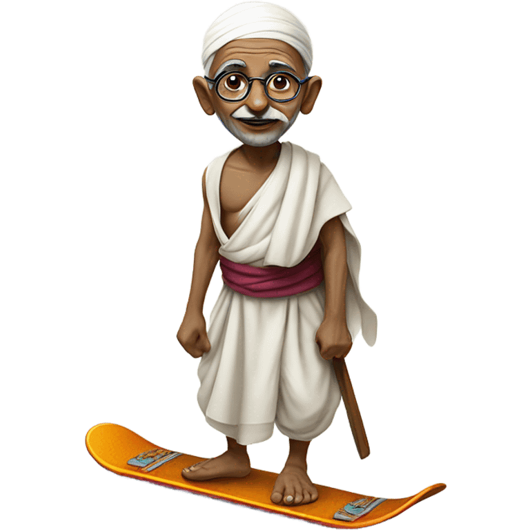 Ghandi riding a snowboard  emoji