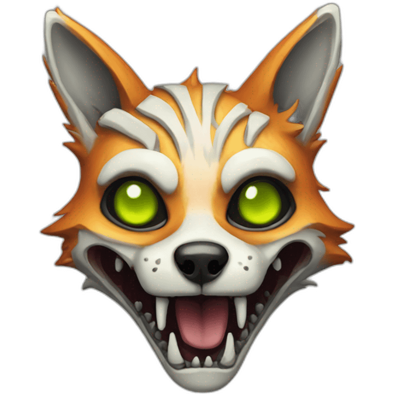 Zombie skeleton fox emoji