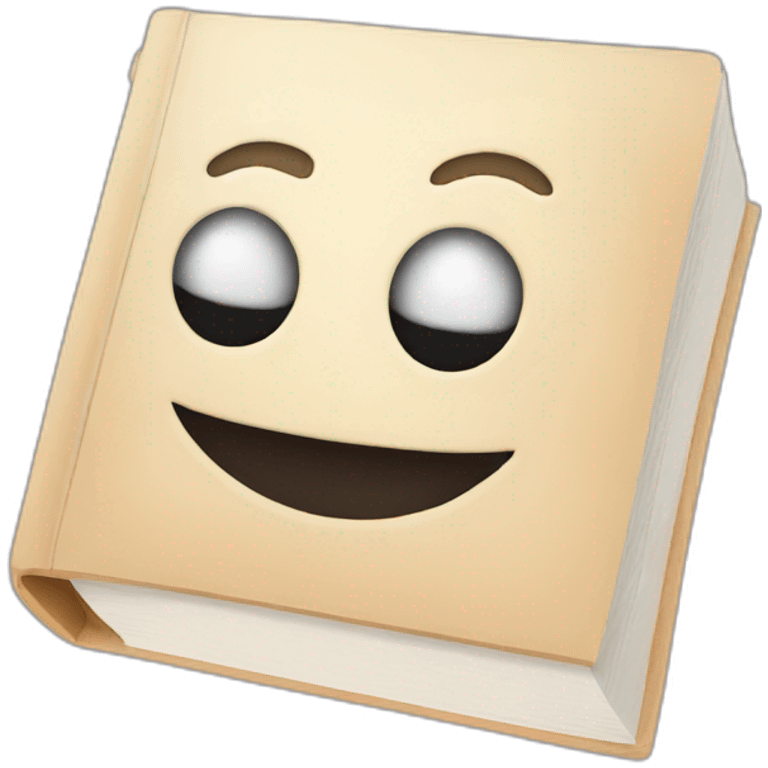 Book with face emoji