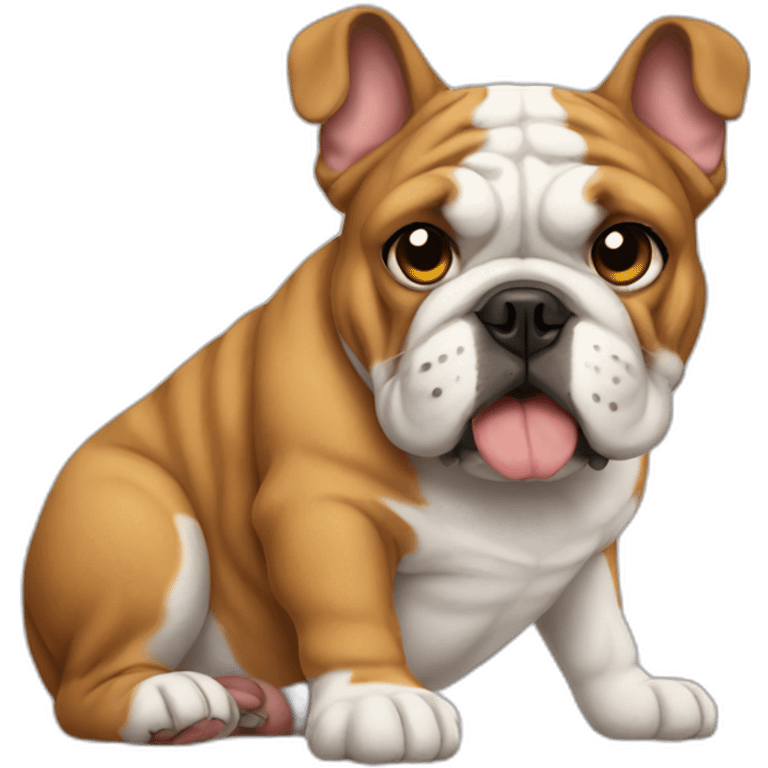 Bulldog y gato emoji