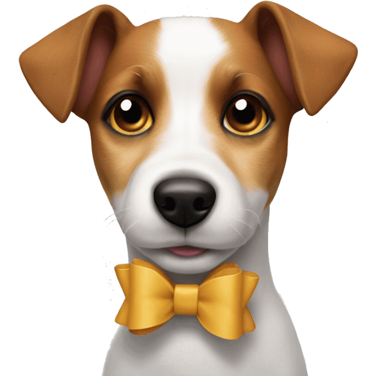 jack russel with bow emoji