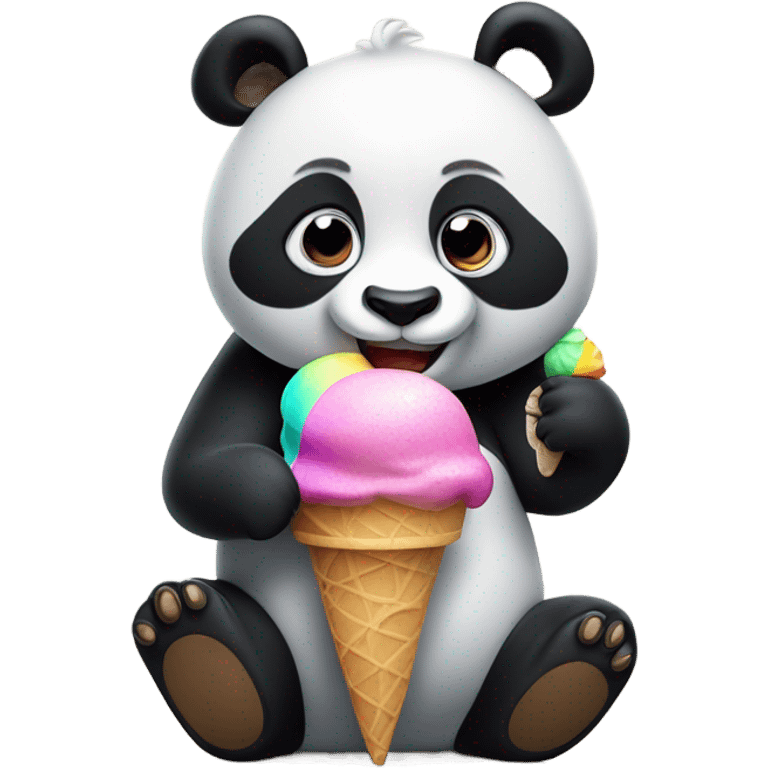 Panda eating ice cream emoji