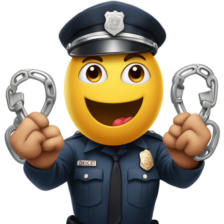 Cartoon Heart getting hand cuffed by police emoji