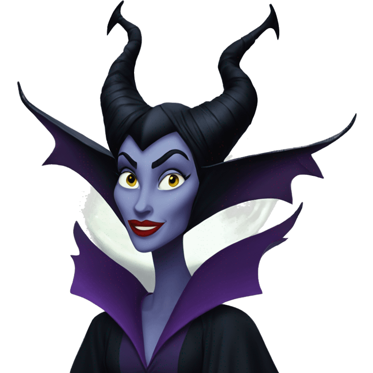 Maleficent built like the moon emoji