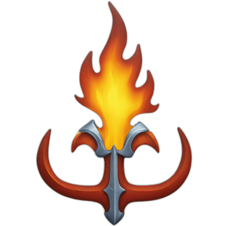 flame shaped as a ukrainian trident emoji