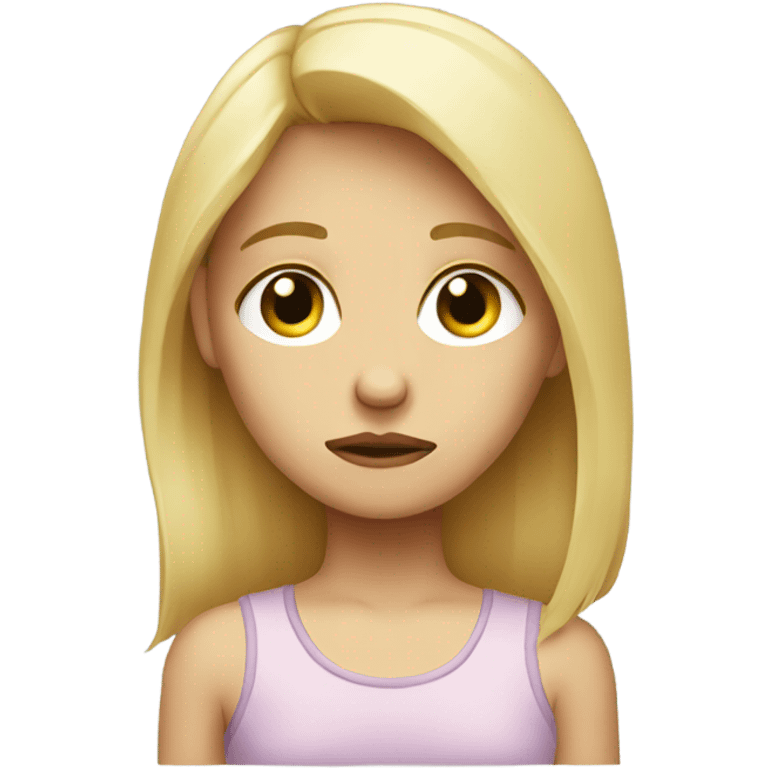 Blond sad girl  emoji