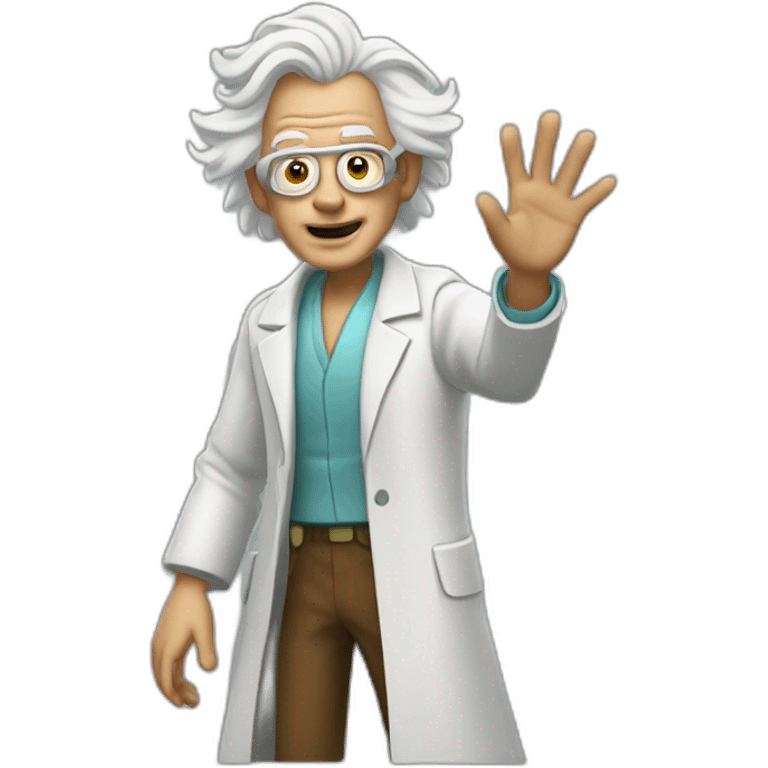 Doc brown waving hello emoji