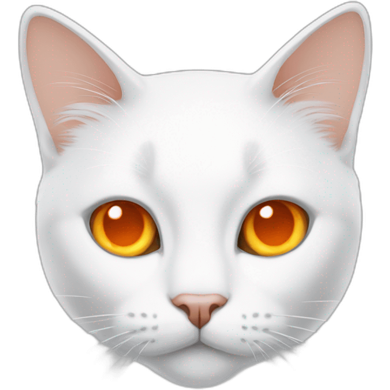 White cat with orange eyes emoji