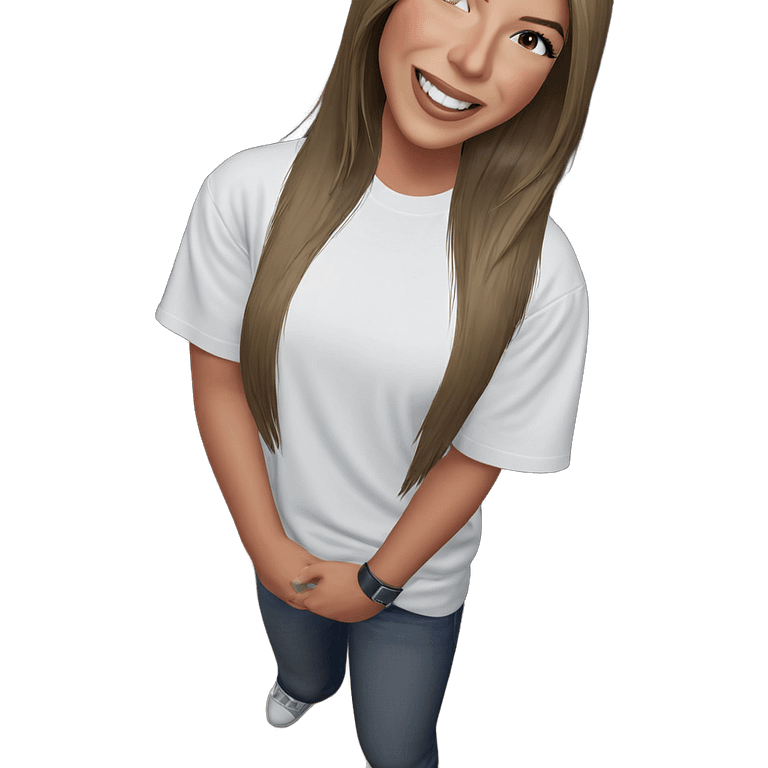 smiling girl in white shirt emoji