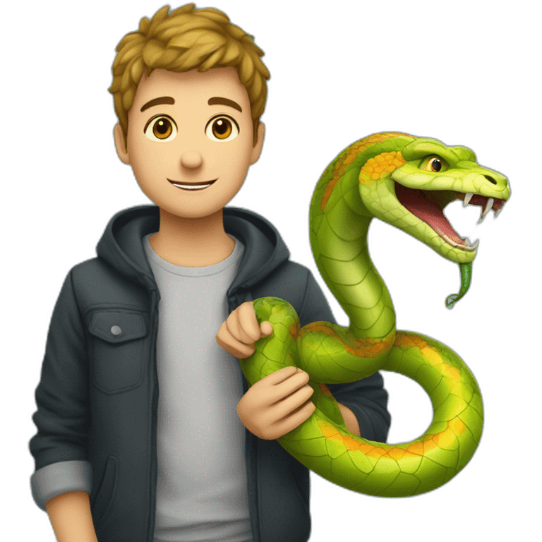 Garçons avec un serpent emoji