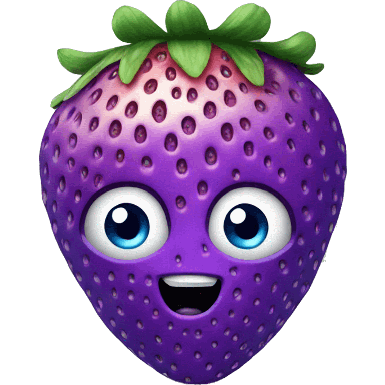 huge blue-purple strawberry with many pits emoji