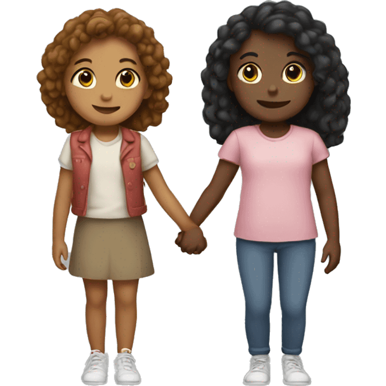 Two girls holding hands emoji