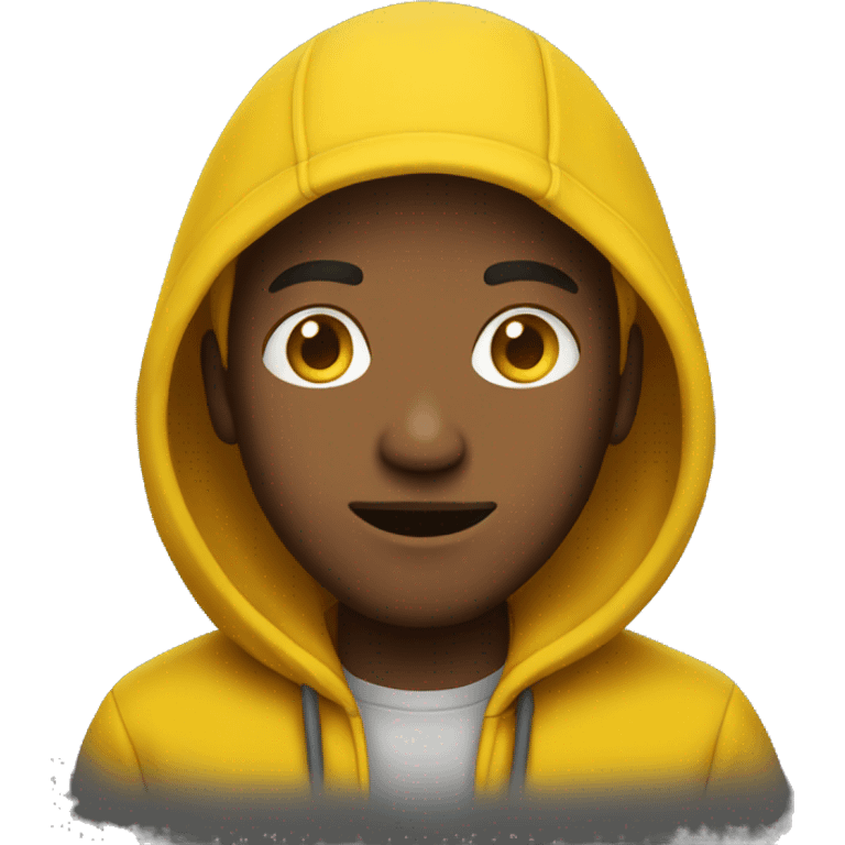 Guy wearing yellow hoodie emoji