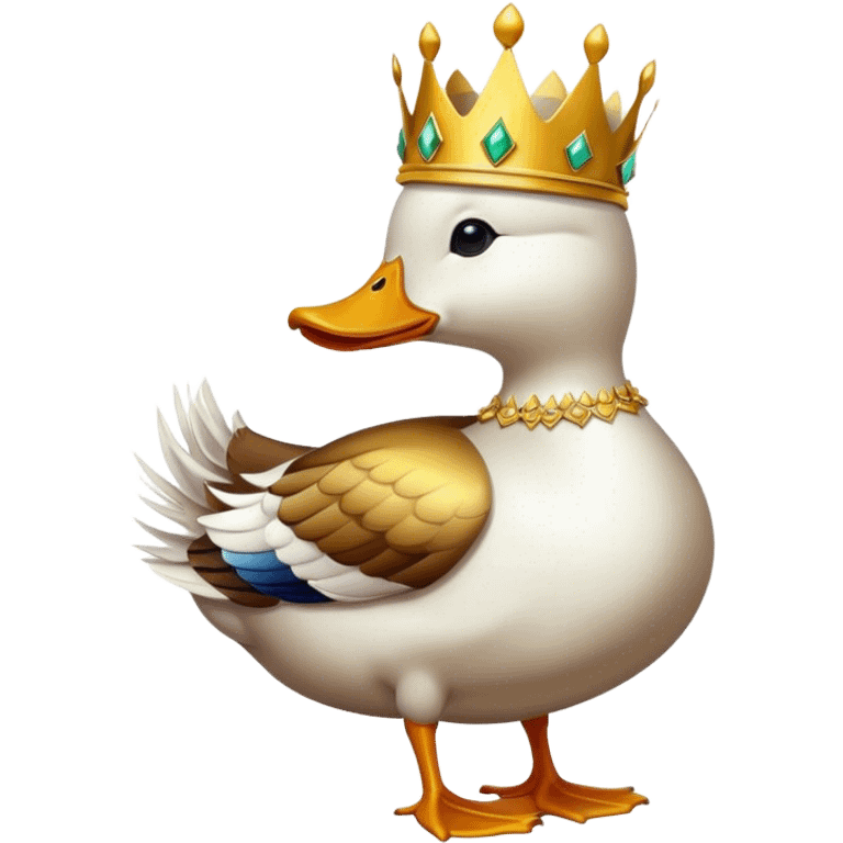 Duck wearing a crown emoji