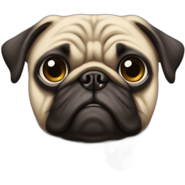 pug with a pissed off face emoji