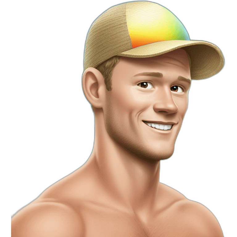 Jonathan Toews as rainbow beach bum emoji