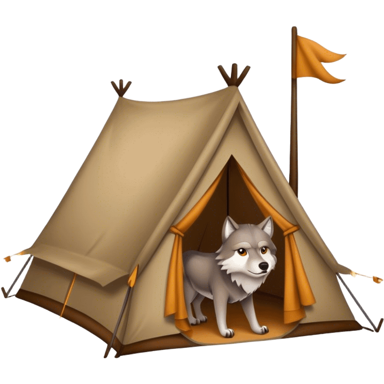 wolf stalking a tent emoji