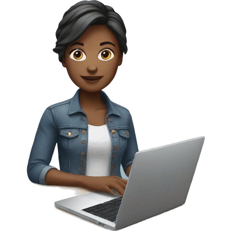 memoji female with laptop emoji