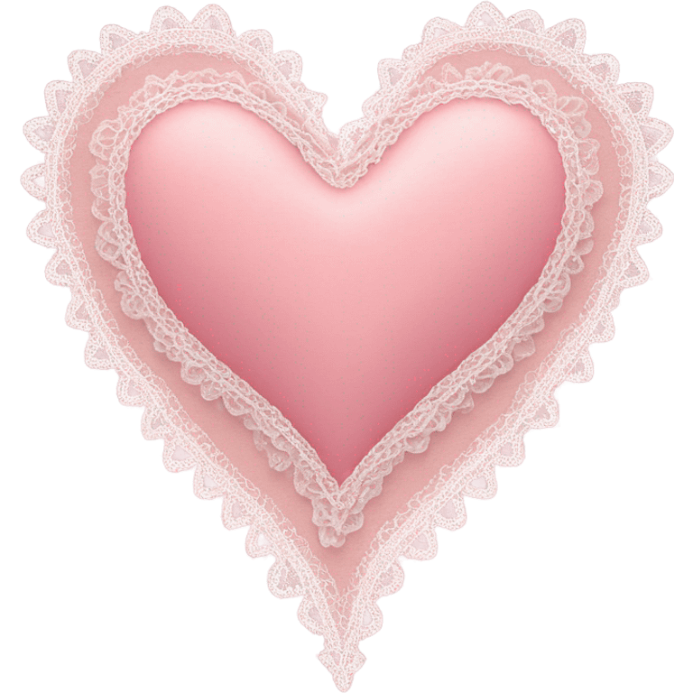 Pink heart with lace emoji