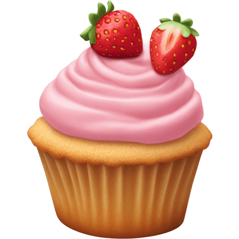 Strawberry cupcake emoji