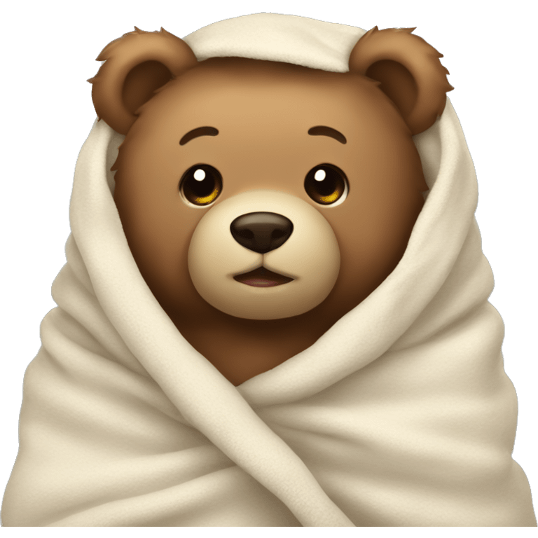 teddy bear cozy in blanket emoji