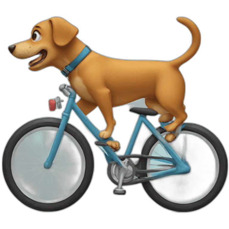 dog riding a bike emoji