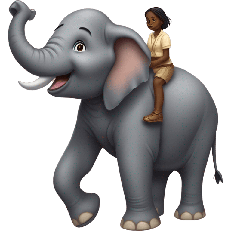 👩‍🦯         🐘       the girl riding the elephant  emoji