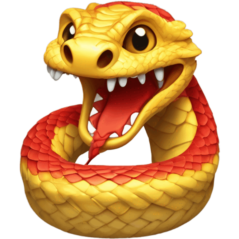 yellow snake good luck to the red dragon emoji