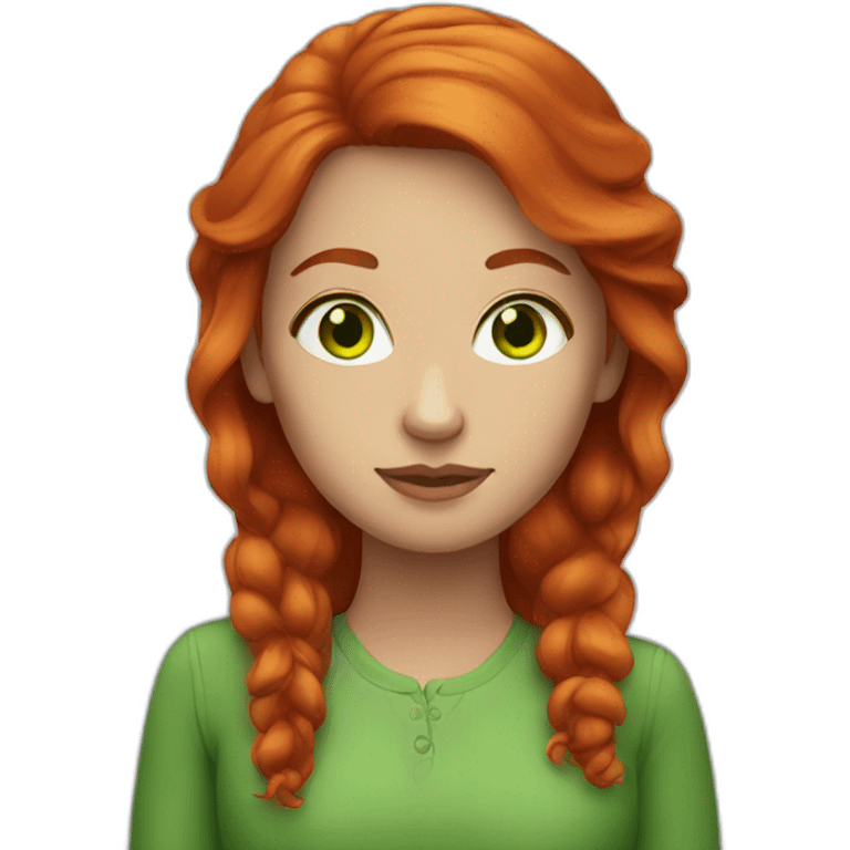 red hair woman with green eyes emoji