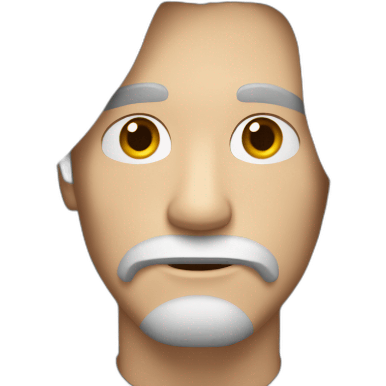 white guy tainted gray hair, brown eyebrows, mid 20s emoji