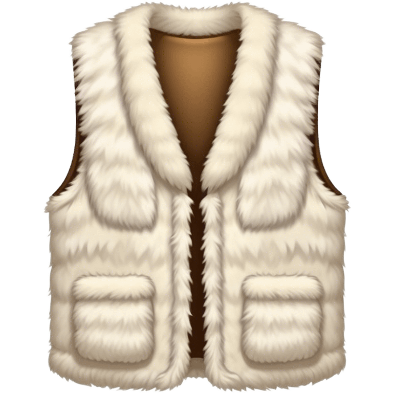 A plain, fluffy fur vest in a near-white cream color emoji