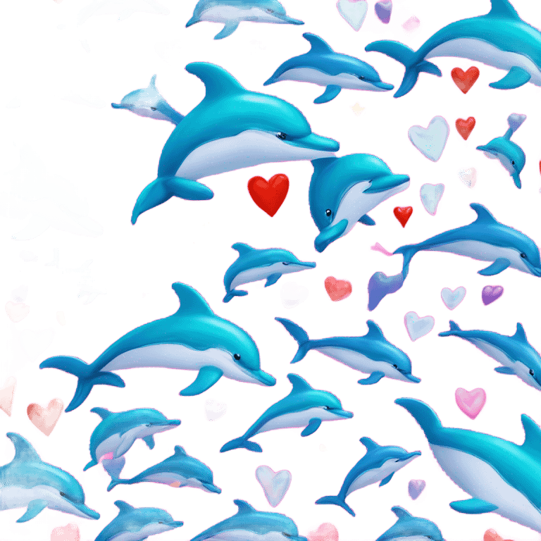 Lisa frank dolphins in a heart emoji