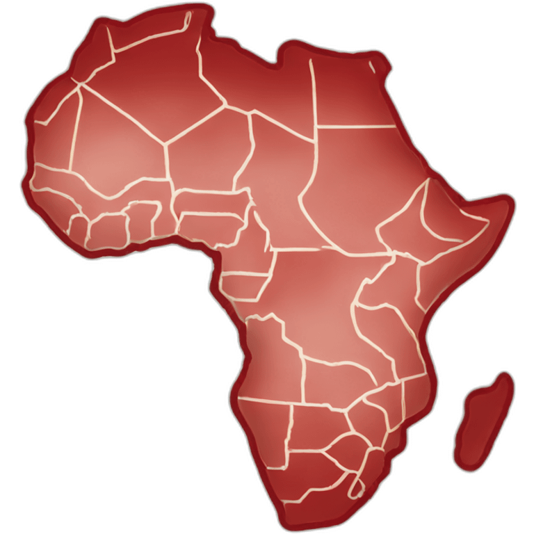 Africa map in red emoji