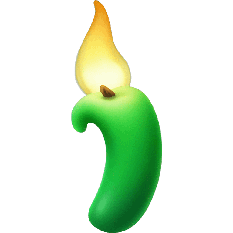 Green candle on a cats tail emoji