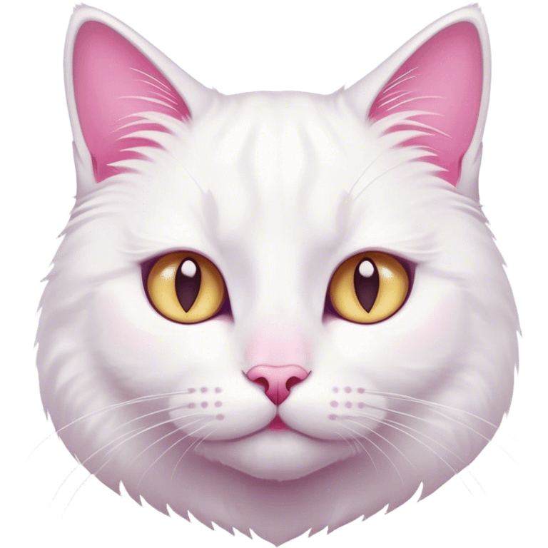 White cat-pink whiskers emoji