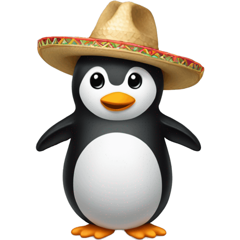 Pingüino con sombrero emoji