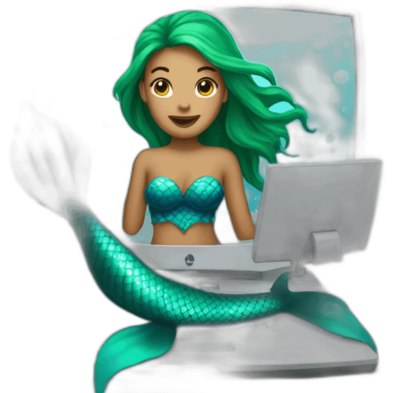 mermaid on computer emoji