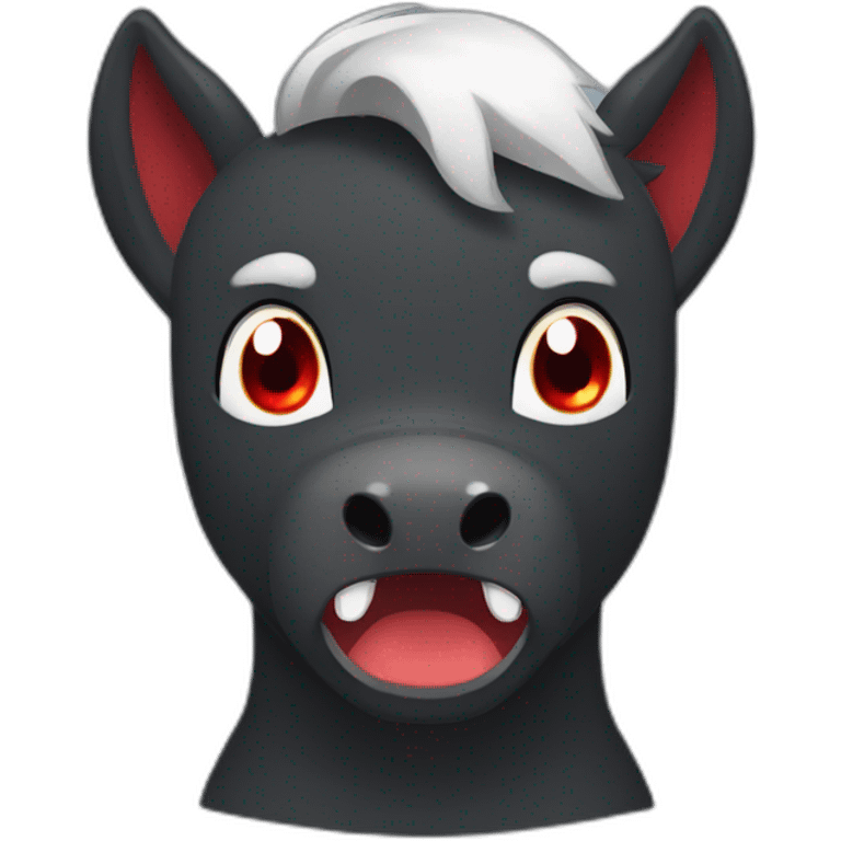 Angry dark poney red eyes emoji