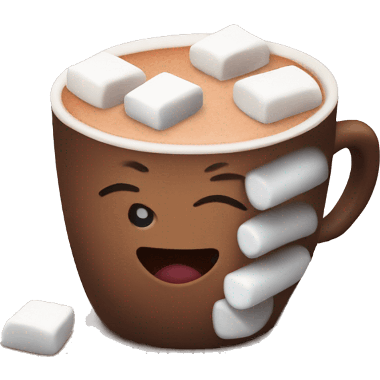 Hot cocoa with square marshmallows  emoji