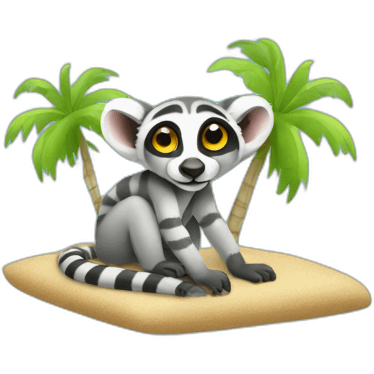 lemur on vacation emoji