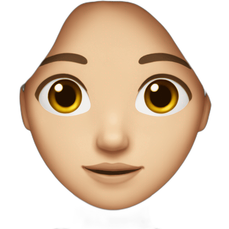 long brown hair, brown eyes, white skin emoji