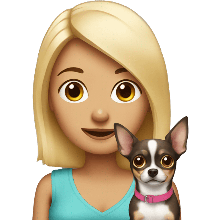 Women whit a chihuahua emoji