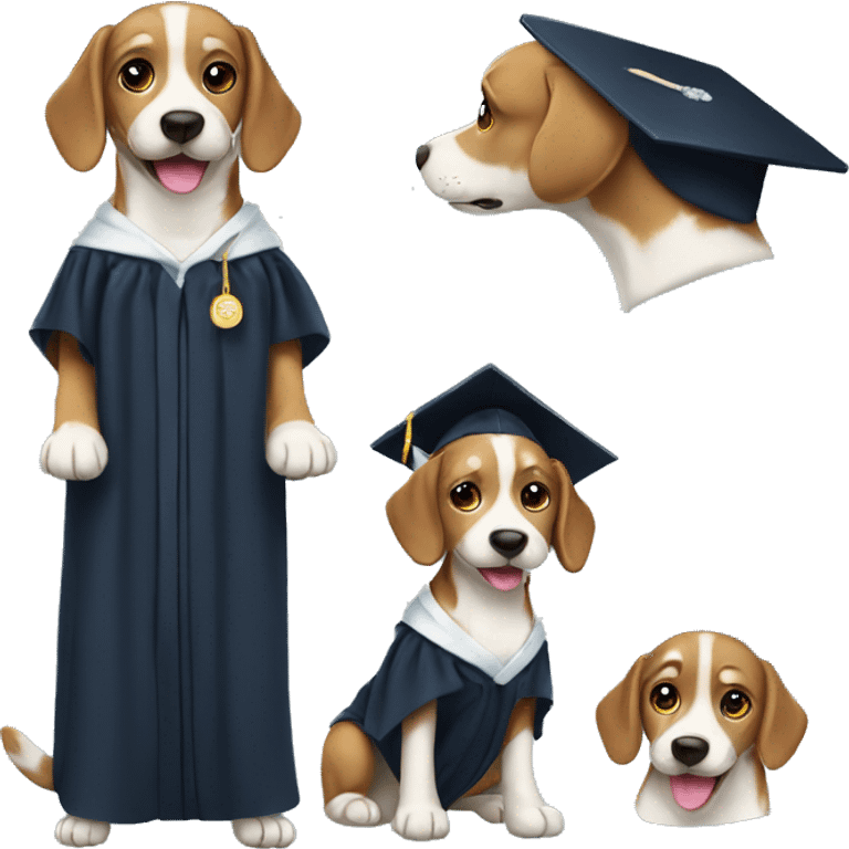 dog using cap gown emoji