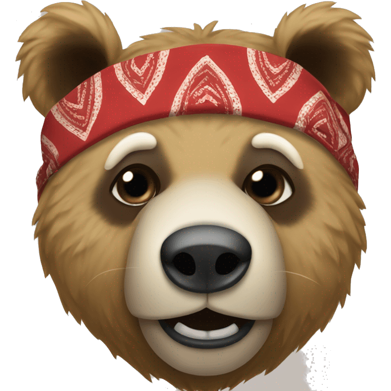 a bear wearing a bandana over their nose and mouth, bandit style.  emoji