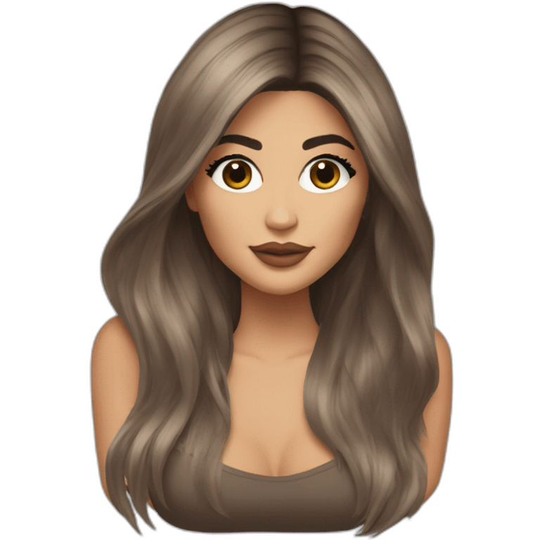 kylie jenner with brown and long hair emoji