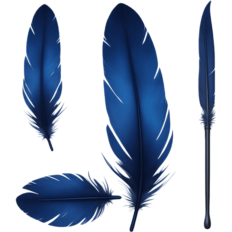 Realistic navi blue feather emoji